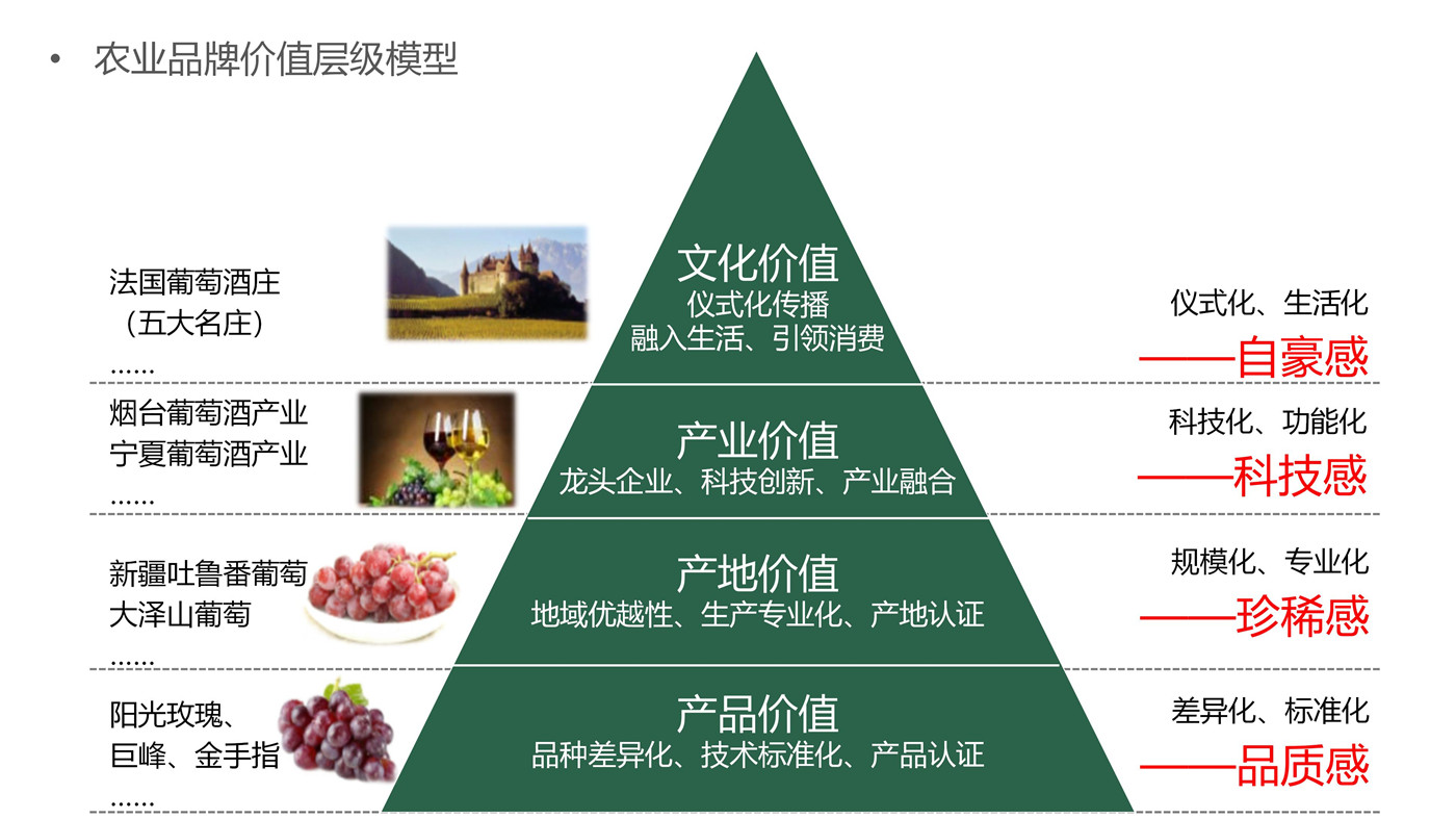 农业品牌价值层级模型
